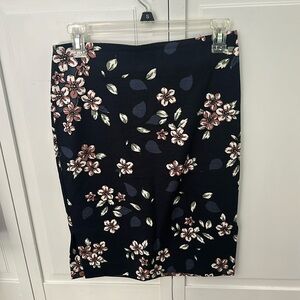 Floral navy and pink skirt